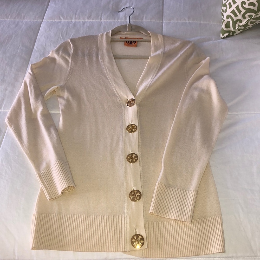 Tory Burch Simone Cardigan-cream small